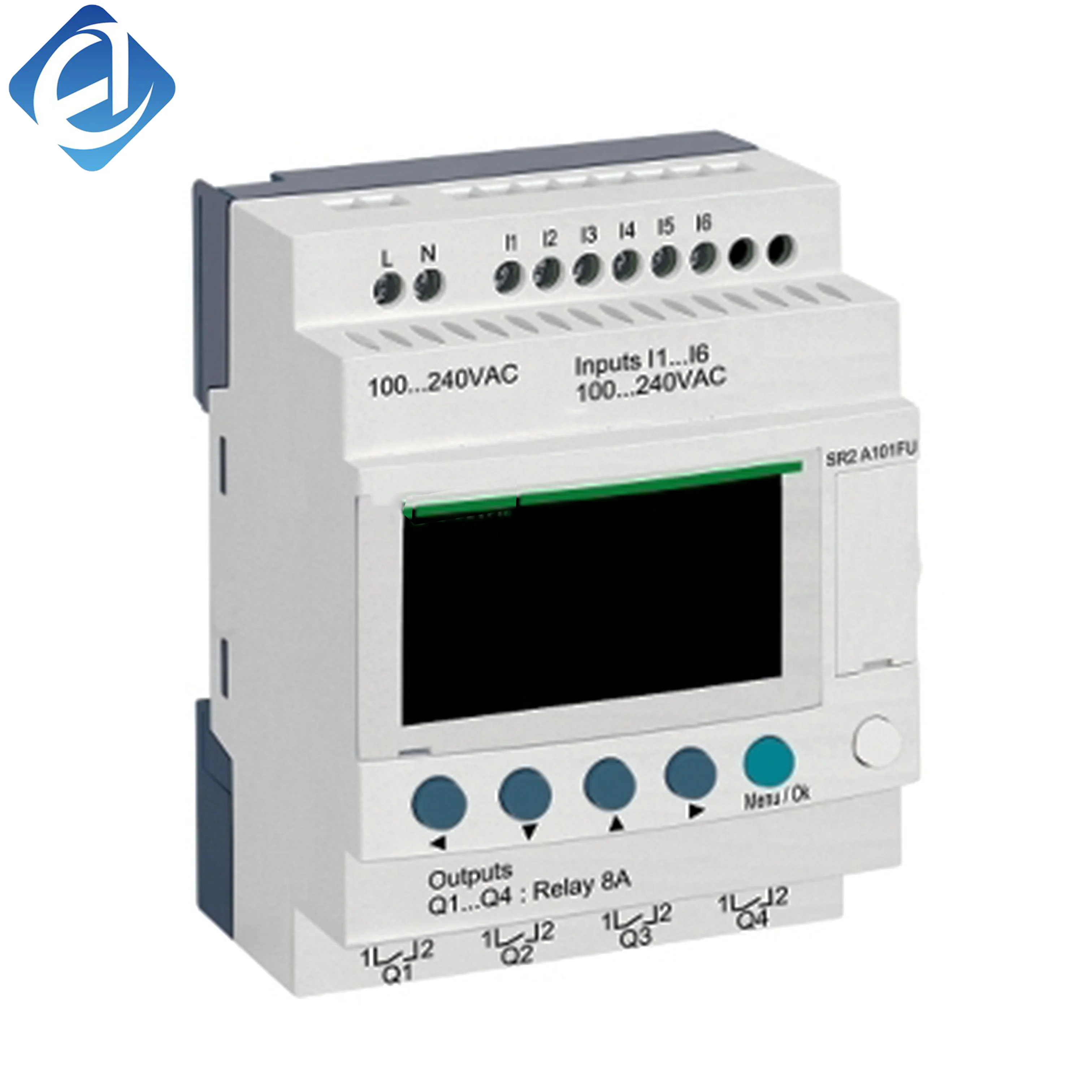 New Original SR2A101FU Zelio compact smart relay. 10 I/O points, simple programming, stable logic control, low power consumption, convenient installation, widely applied to small mechanical equipment