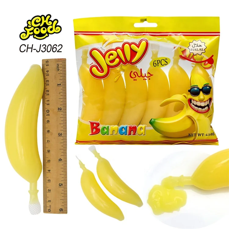 Wholesale and OEM Jelly Banana Fruit Flavor Jelly Pudding Sweet Snack Halal Candy for Kids Candy Manufacturer
