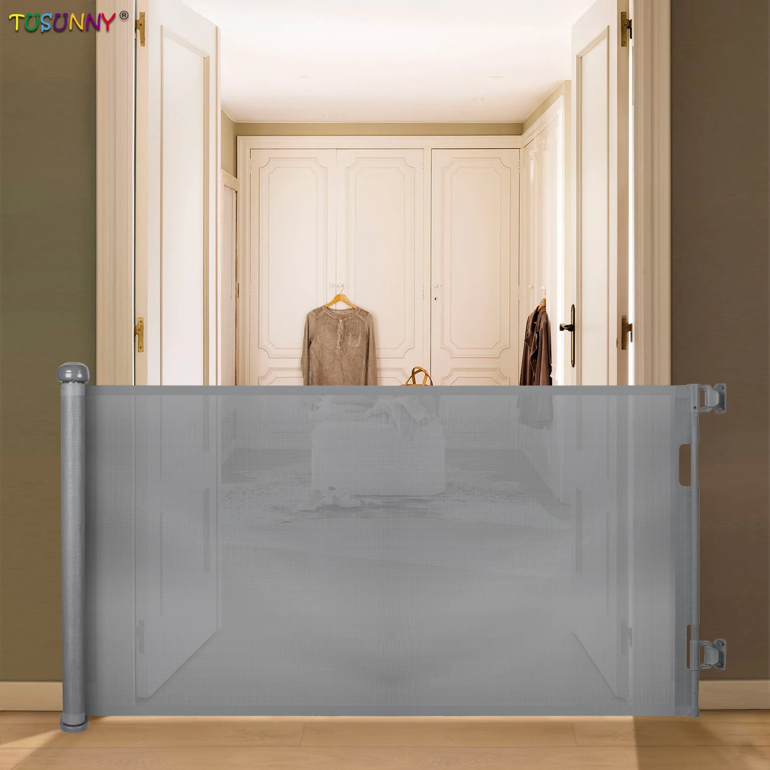 Baby Foldable Stair Gate Child Safety Gate Pet Mesh Stair Gate Retractable Baby Safety Stair