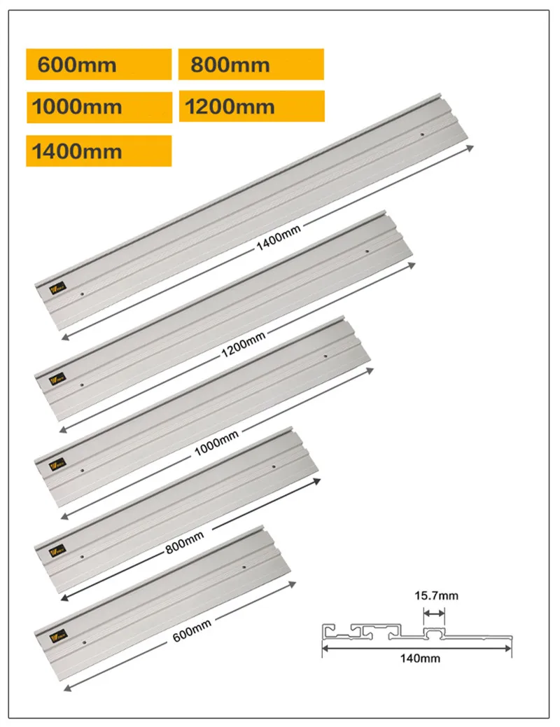 1.4m Accu-cut Guide Rail Joining Set Track Saws Aluminum Extruded ...