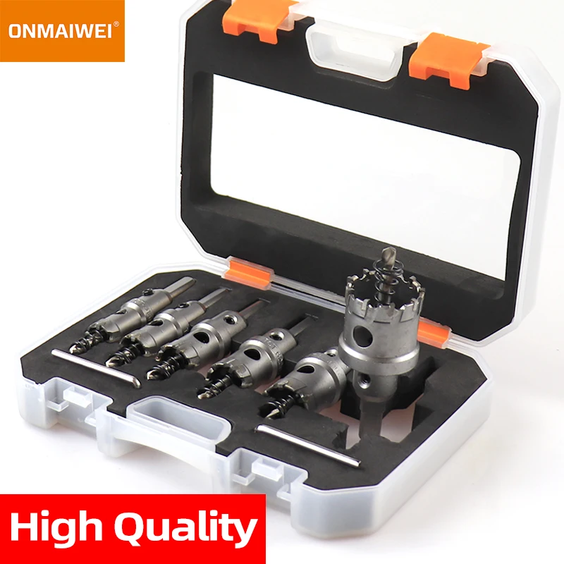 8pcs Drilling Crown for Stainless Steel TCT Hole Saw Set Tungsten Carbide Tipped Drill Bits for Metal Alloy Iron