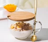 Transparent (cup+bamboo lid+cherry blossom spoon)