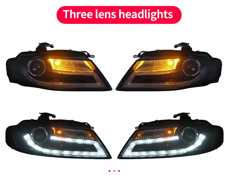 09-12 year lens LED light guide SONAR modified and upgraded xenon headlight assembly suitable for Audi A4L B8