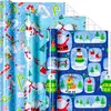 Papá Noel feliz azul