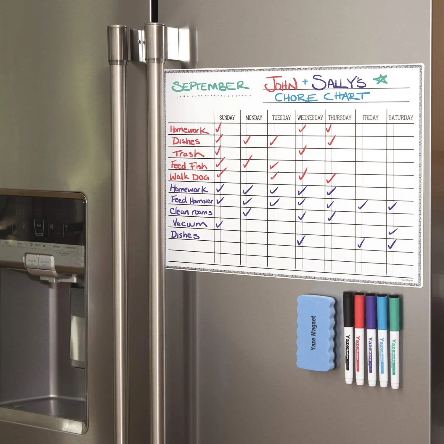 Magnetic Planning Boards Refrigerator Chore Chart Set 11" X 17" Inches 