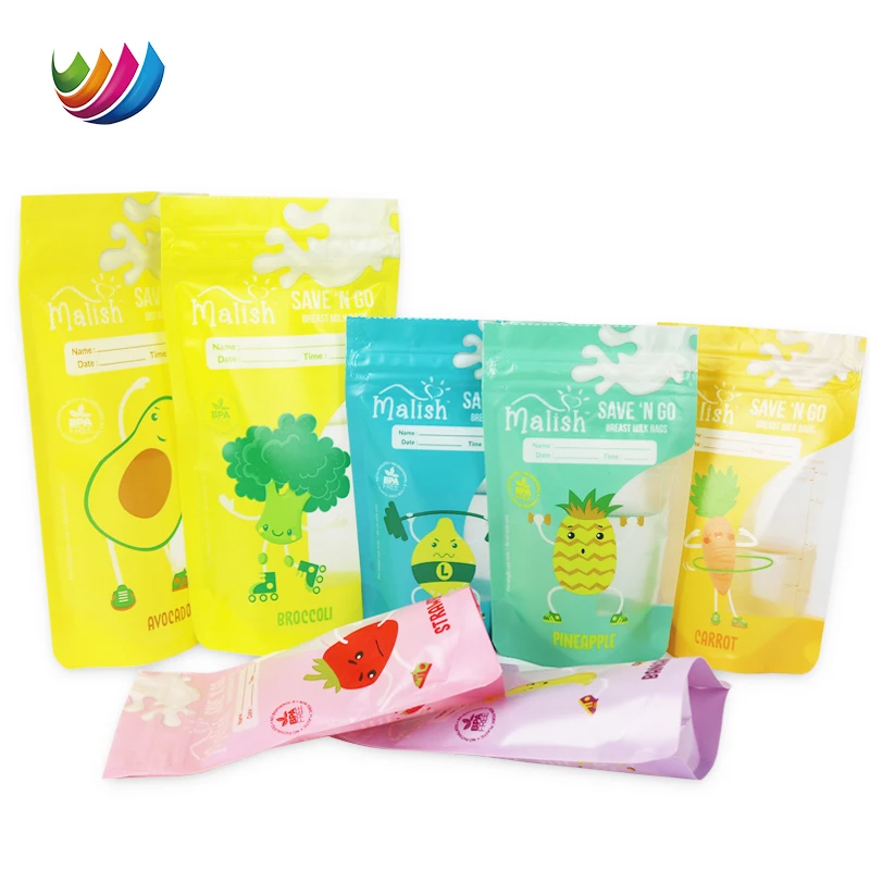 Wholesale Reusable Breast Milk Storage Bag Smell Proof Stand Up Zipper