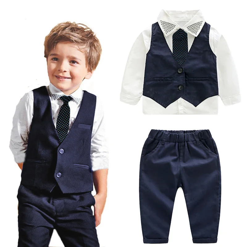 Long Sleeve Vest Gentleman Boys Clothes 