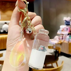 Дрейфующая бутылка подарок исцеления держатель жидкости макраме пресс-форм брелок, брелки для ключей, кольцо для ключей брелок для ключей с украшением в виде кристаллов
