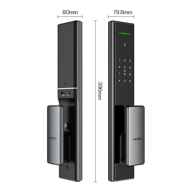 Tenon A5 Smart Keyless Automatic Electronic Push Pull Door Lock Security Tuya App RFID Controlled Digital Password WiFi