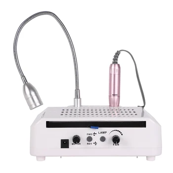 Electric nail drill and nail dust collector table uv led lamp vacuum cleaner 3 in 1 manicure filter pedicure extractor equipment