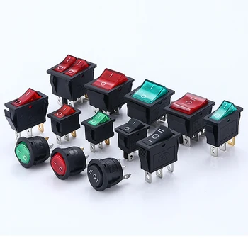 KCD1 KCD2 KCD3 KCD4 Waterproof Round Rocker Switch Blue Green Yellow Red 3 pins On-Off Toggle 6A 10A 16A 20A for Car Auto BoaT