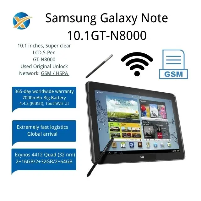 Android Tablet GT-N8000 3G Calling Tablet Pc 10.1inch LCD Wish S-Pen Original Wholesale Unlock for Sam-sung Galaxy Note 10.1
