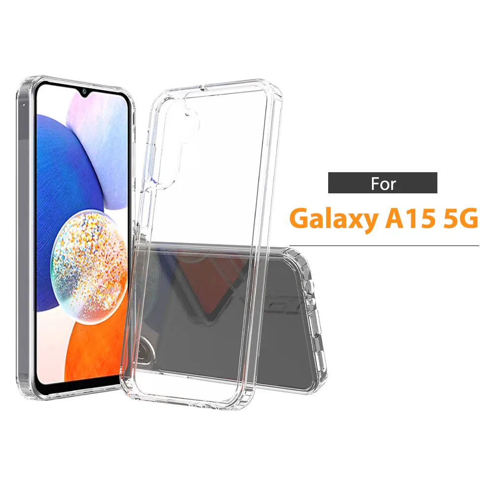 Funda de teléfono transparente para Samsung Galaxy A15 5G con brillo, anti-caída, TPU transparente, personalizar agujero de precisión Sjk349  