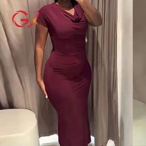 GX11781 Fashion 2026 Women Clothing Boutique Party Pleated Long Dresses Sleeveless Evening Maxi Dress