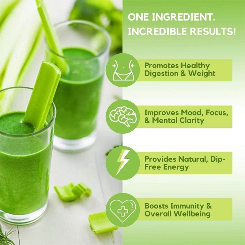 Celery Juice Servings Supports Gut Health Detox Juice Cleanse Boost Energy Immune System Green Juice Powdered Colon Detox manufacture