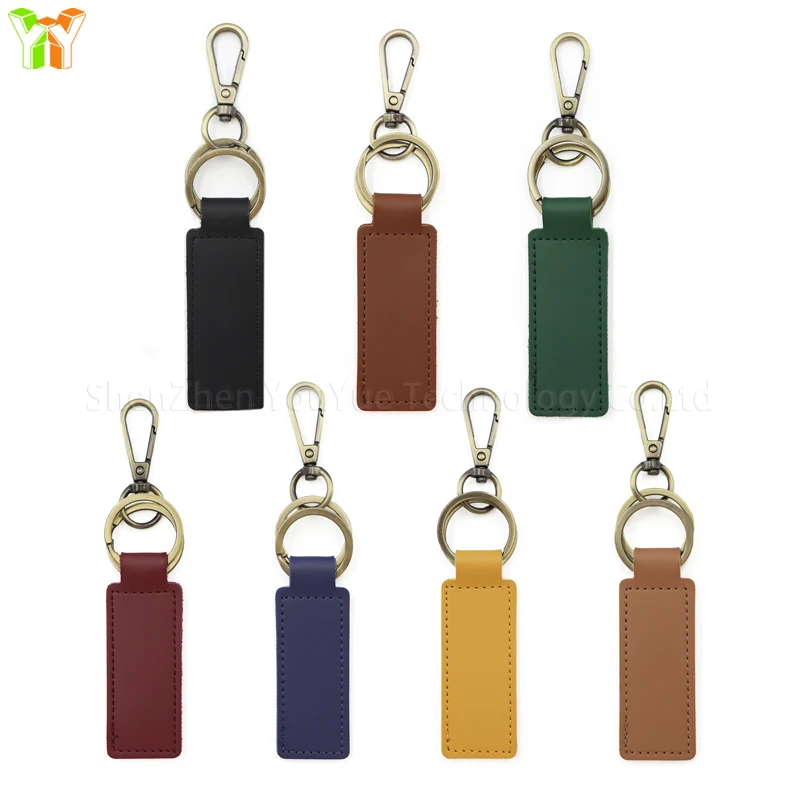 Leather Car Keychain Portable Key Ring Clip Strap Car Keyring
