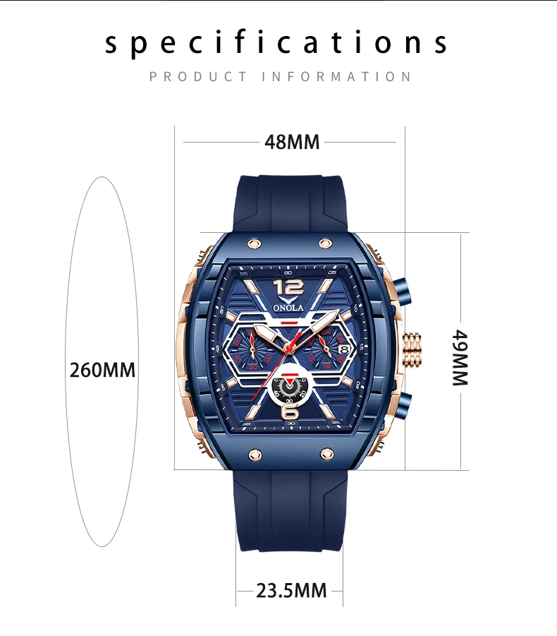 ONOLA 6852 Men's Custom Quartz Chronograph Watch - Waterproof