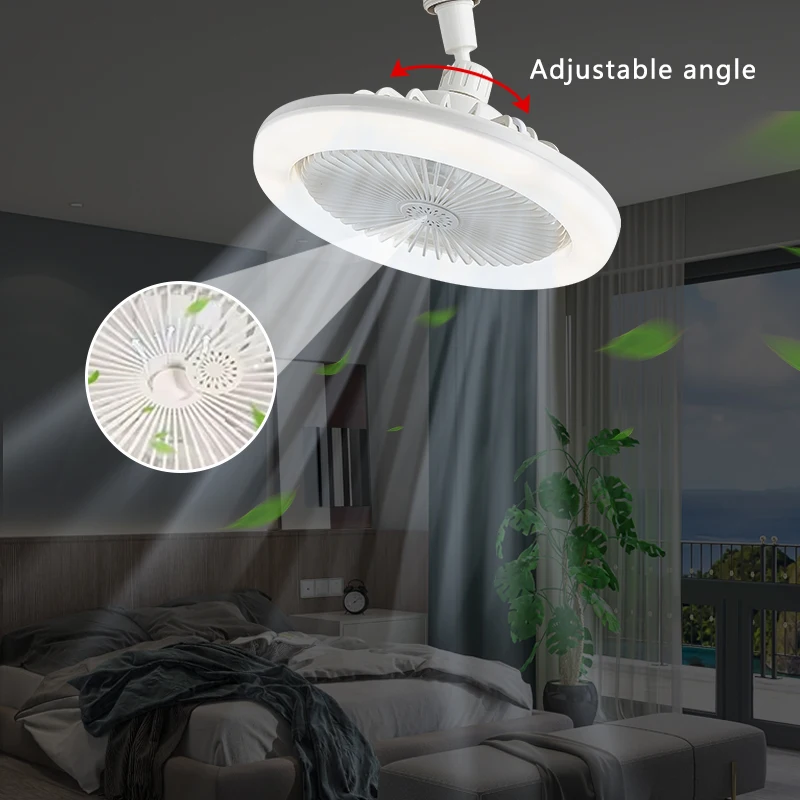 Modern LED Ceiling Fan With Bulb Light and Remote Control for Home Office Low Price
