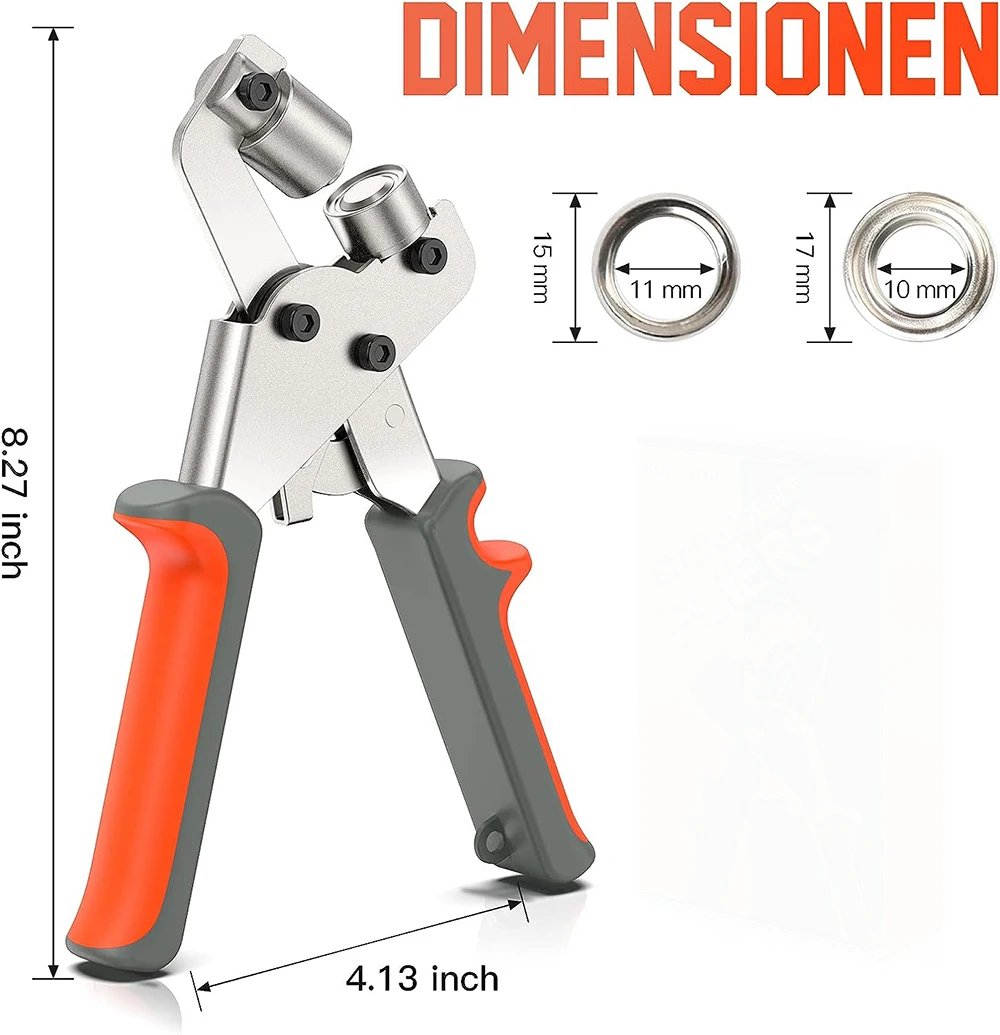 Grommet Tool Kit Handheld Hole Eyelet Punch Pliers Portable Grommet