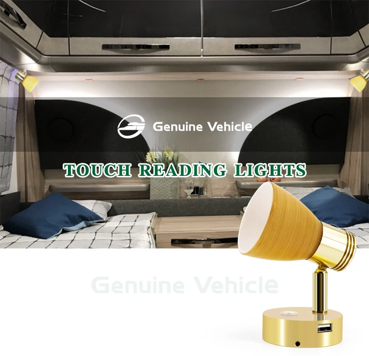 thumbnail image 2 of 12V LED Swivel Reading Light With USB Port – RV Caravan Boat Interior Spotlight 2 of 3