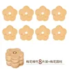 Pack de 8 piezas de bambú flor de ciruelo + soporte cilíndrico [12CM]