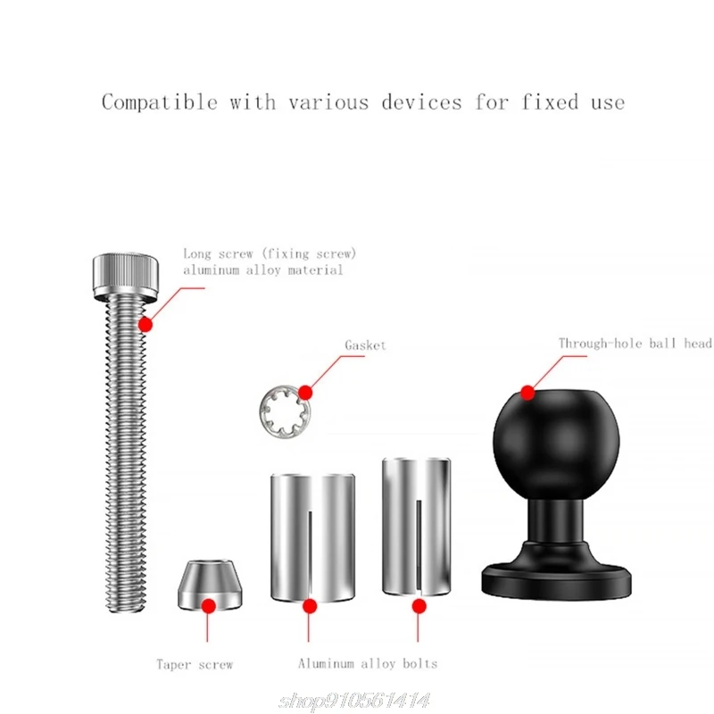 ECSiNG Base A Sfera Per Manubrio Moto, Attacco RAM Compatibile, Viti M8 Da 55/60/65 Mm E Dado Inclusi, Per Supporto Telefono, GPS O Action Cam - 4