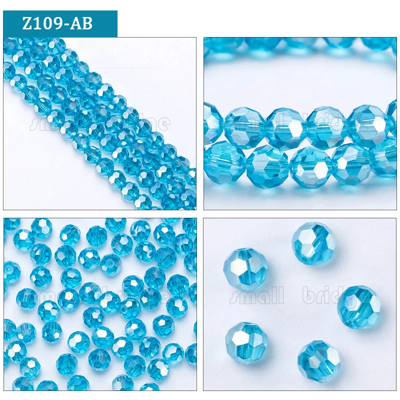 Factory direct 3 4 6 8mm Round Spacer Glass Beads With Holes Jewelry Accessories For Necklace Earring manufacture