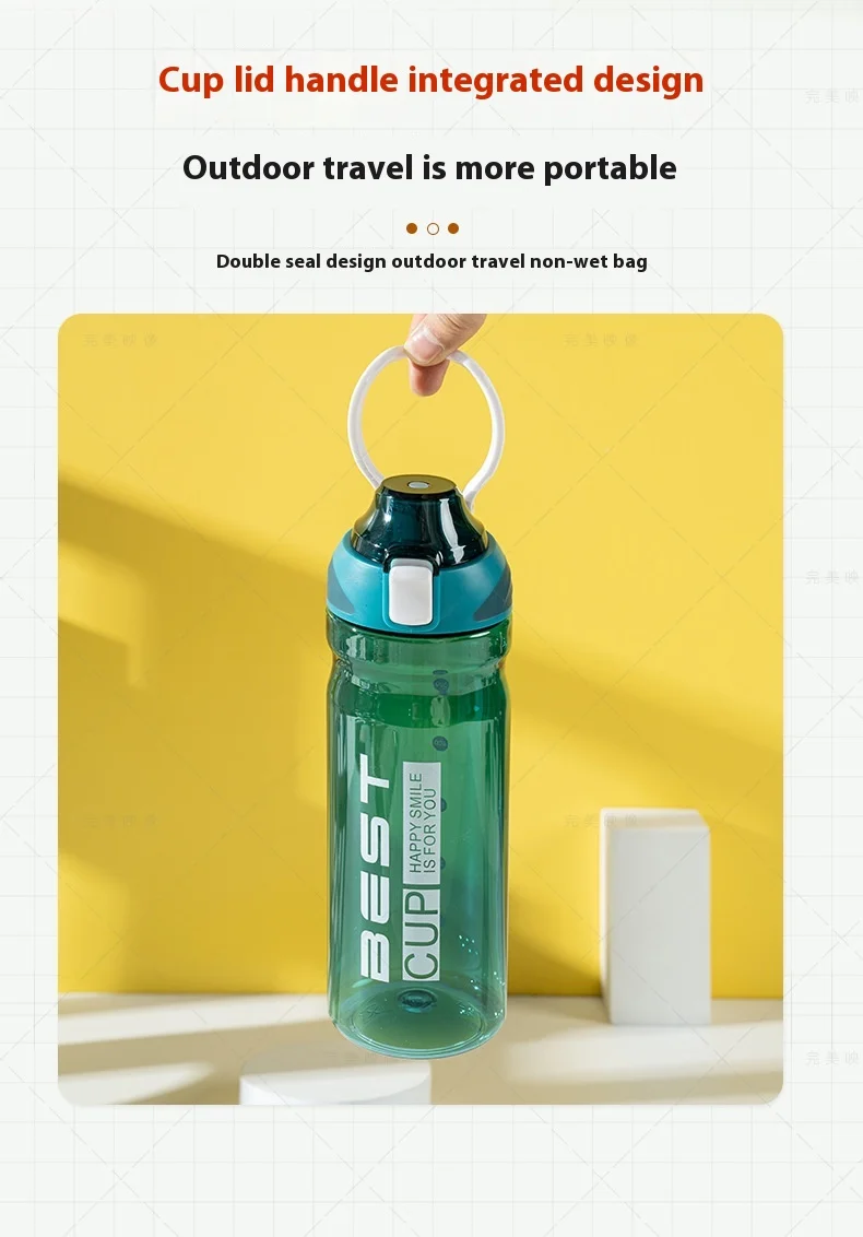Custom Logo 560ml 700ml Unbreakable Sports Water Bottles Flip Top Clear Plastic Direct Drinking Boiling Applicability for Adults