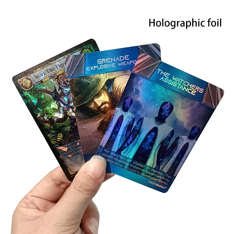 Unique Creations Printing Custom Design High Quality Foil Diamond Holo Luxury Trading Card Game With Metallic and UV Sport