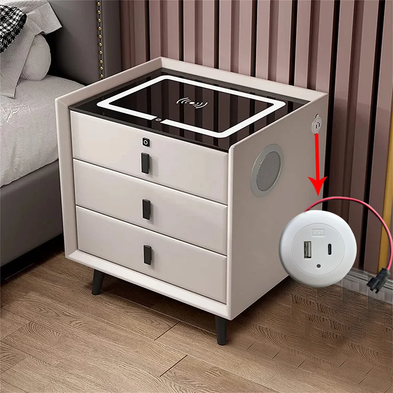 Smart Bedside Table Embedded 20W Dual-Port Fast Charging factory