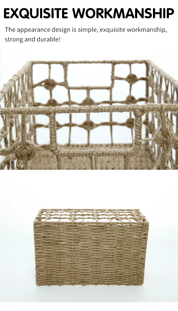 Ecofriendly Hand Woven Jute Basket For Bathroom And Bedroom
