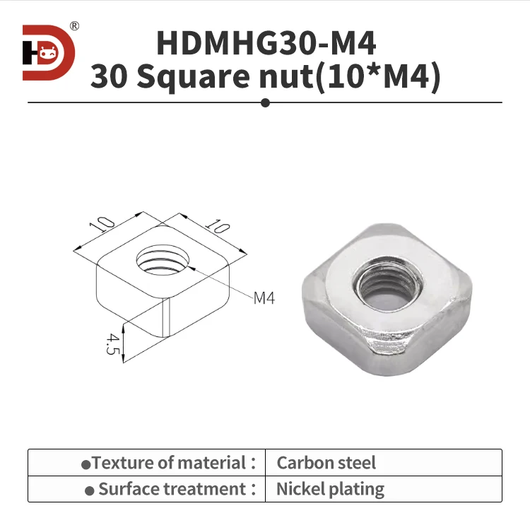 product aluminum fittings fastening nut square carbon steel aluminum profile special nut m4m5m6m8 nut-5