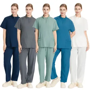 Wholesale Custom Women's Fashionable Scrubs Uniforms Sets Medical Uniform Hospital Doctor Nurse Scrubs Set