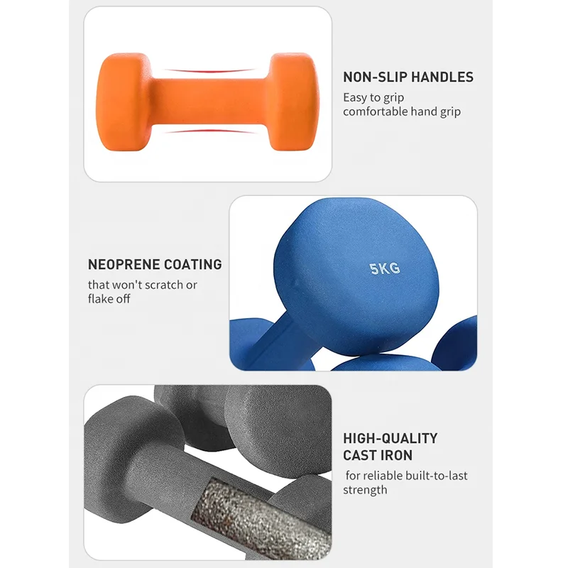 Wholesale Colorful Hand Weight Women 15 Pound Neoprene Dumbbell
