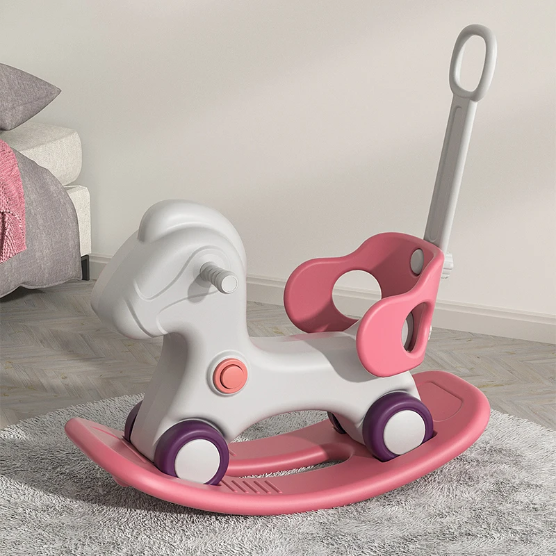 product custom kindergarten modern toddler wholesale large baby pink plastic deer kids toy rocking horse animal toy for children-1