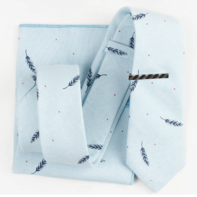 Хлопковые Галстуки 6 см набор мужской галстук с принтом птиц листьев галстук с карманом квадратный зажим для вечеринки мягкие галстуки ручной работы с коробкой