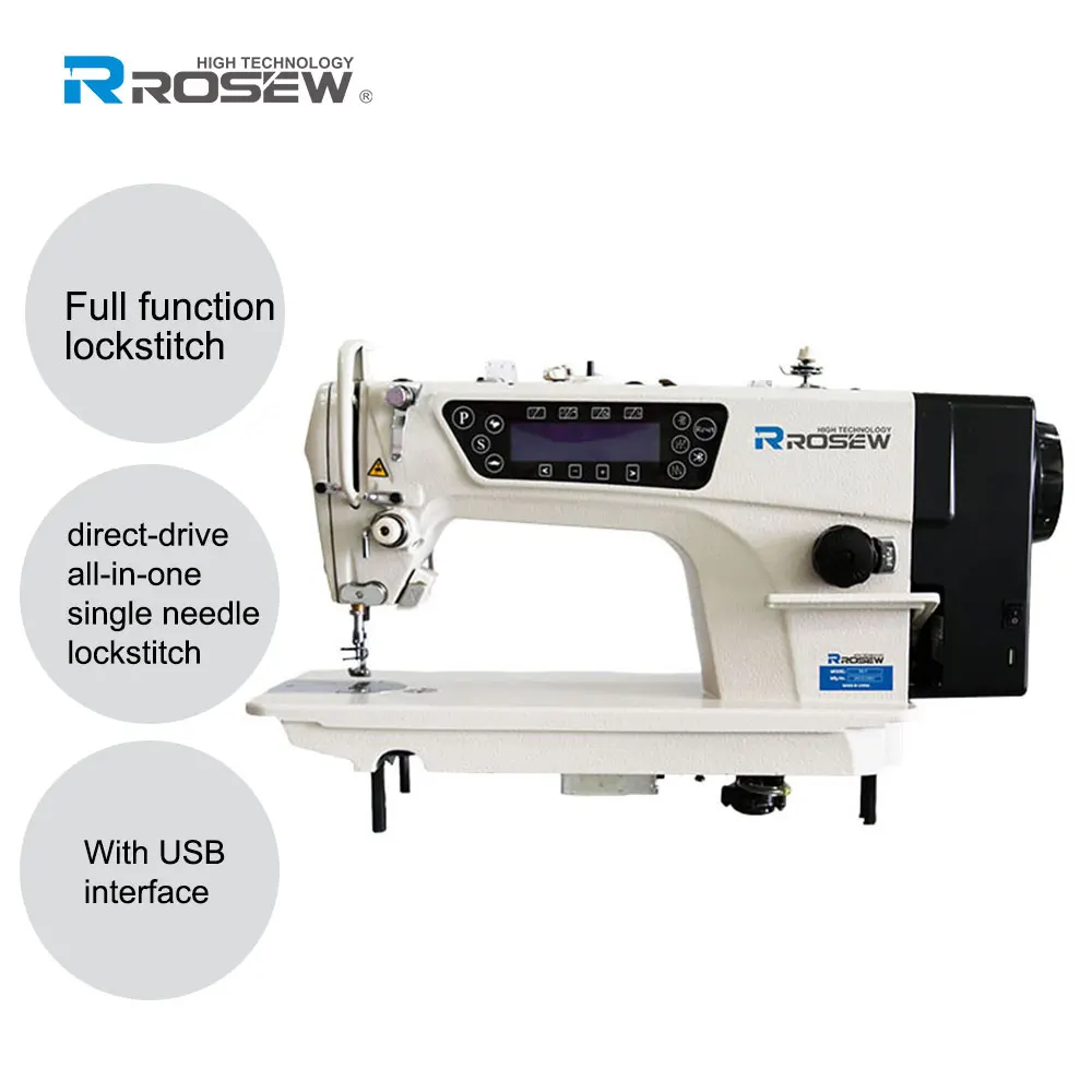 R6 Black Button Screen AutoTrimmer Single Needle Industrial Lockstitch Apparel Machinery  Machine Sewing