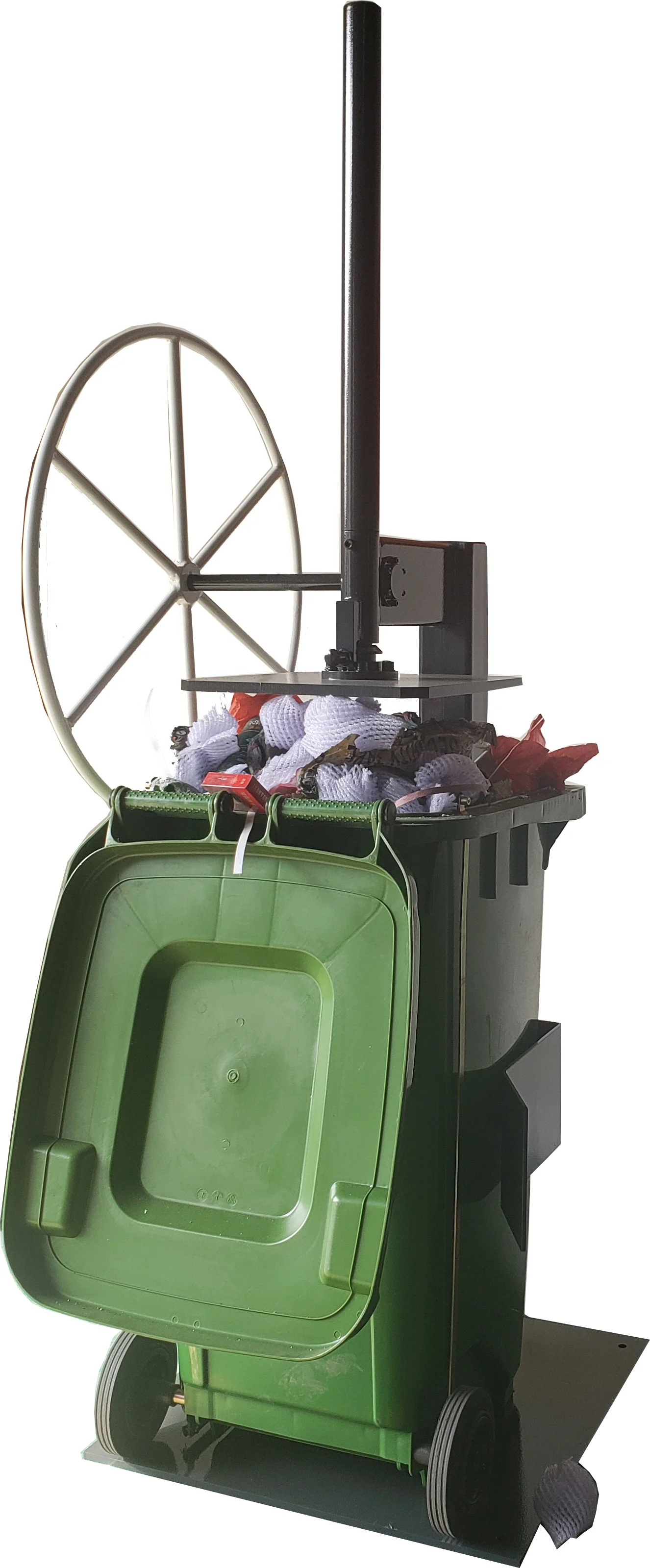 Waste Wheelie Bin Stocked Compactor Garbage Waste Compactor Manual Trash Compactor