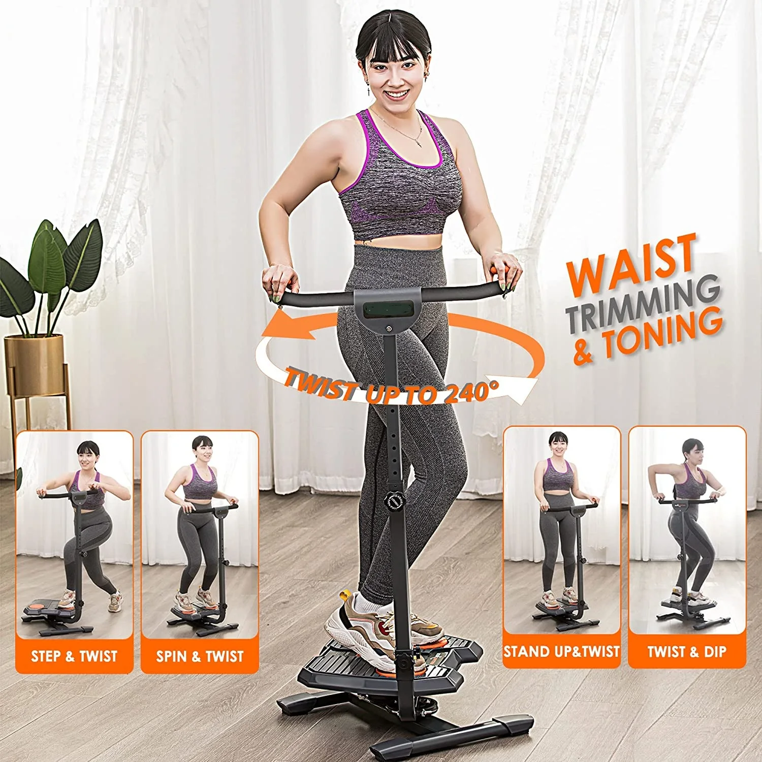 Shape Abs Trainer Multifunctional Waist Twisting Machine Stepper Cardio  Folding Machine Rotary Disc Twisting Machine