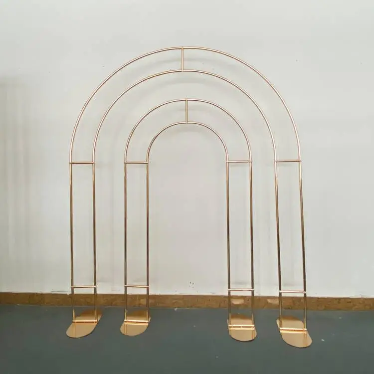 Gold Wedding Arch Flower Arrangement Rack Backdrop Stand Wedding ...