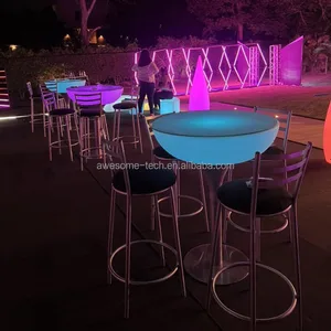 Factory Light up Night Club Outdoor Cocktail Led Bar Furniture Table for Event Party Garden