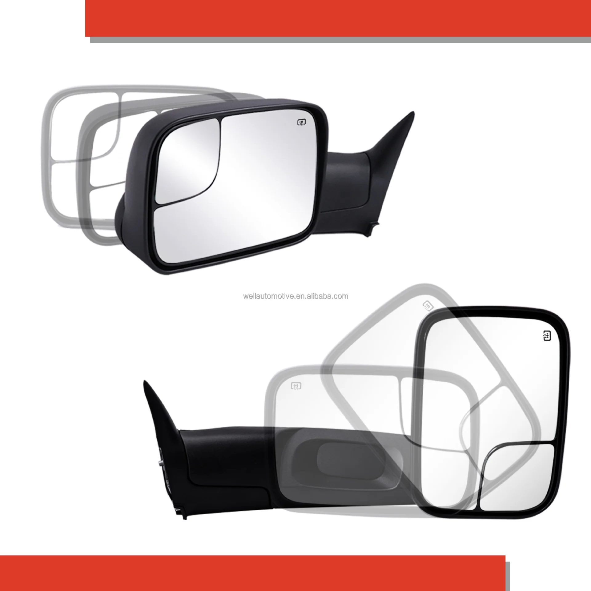 Factory Wholesale Offroad Side Mirrors Aftermarket Black Rearview