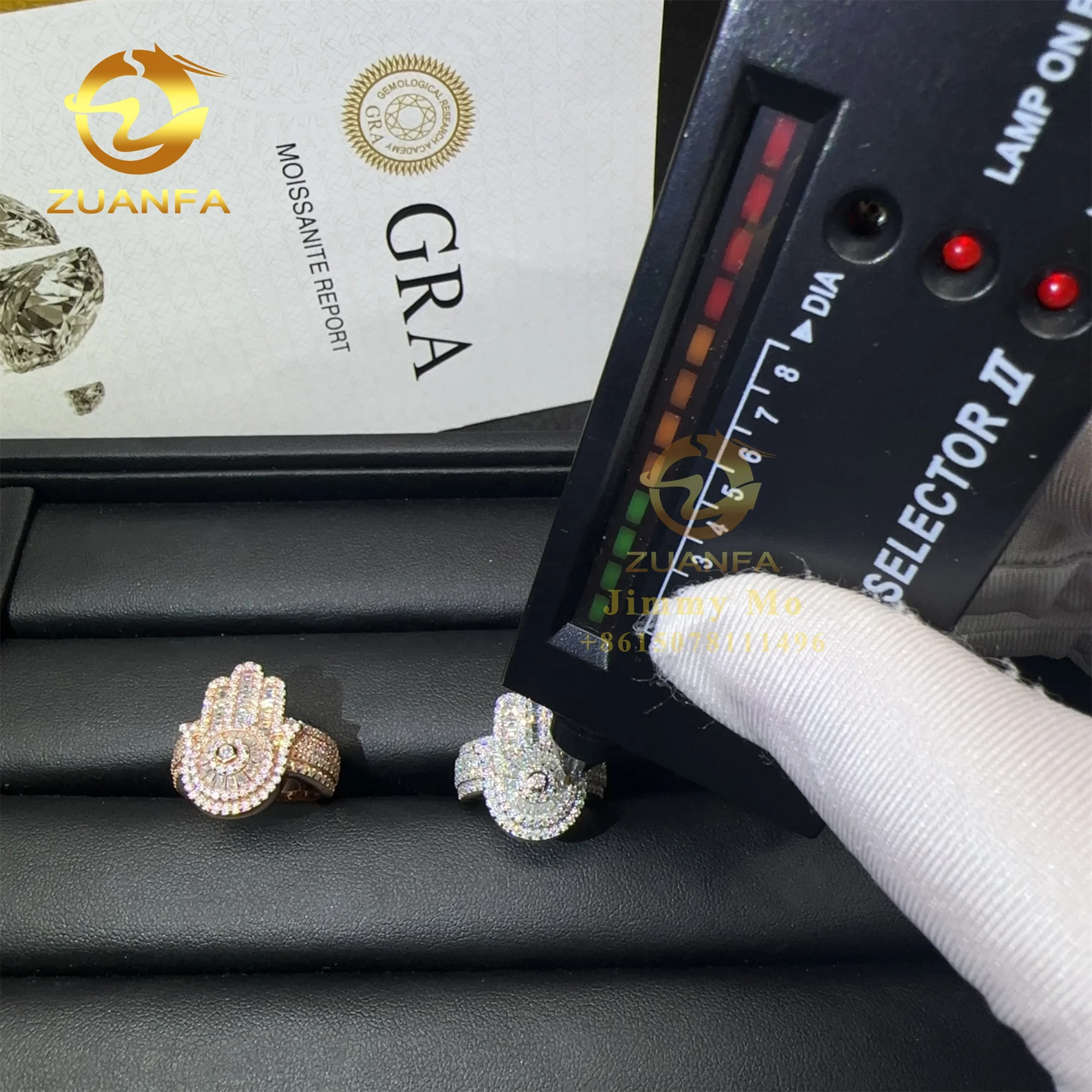 Hamsa Ring Aus 925 Sterling Silber Mit Vvs Moissanit Hip Hop_voghion.com