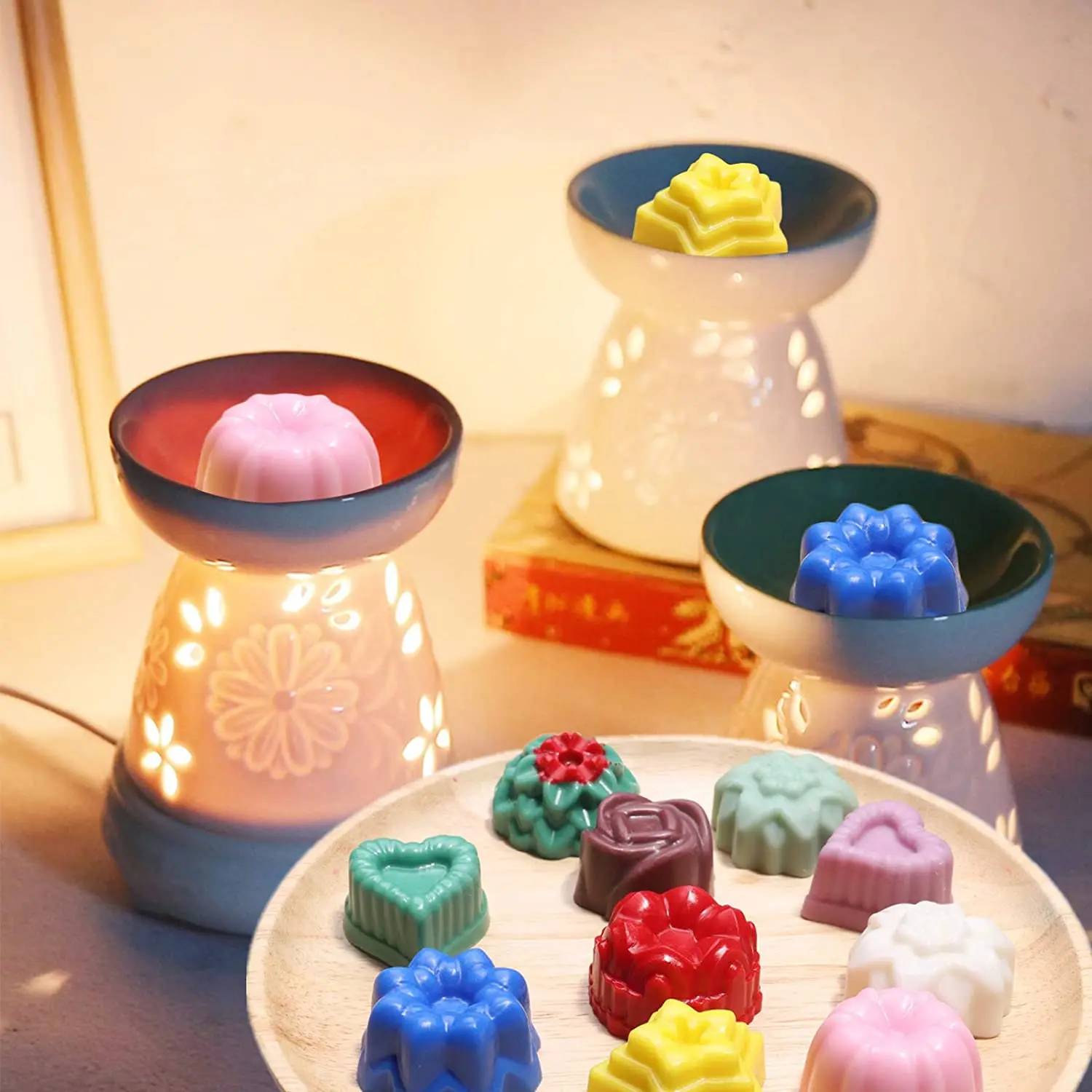 12cavity Wax Tart Molds Flower Shape Silicone Wax Melt Molds For