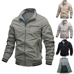 Customized Men's Men's Pure Cotton Jacket New Solid Color Casual Coat
