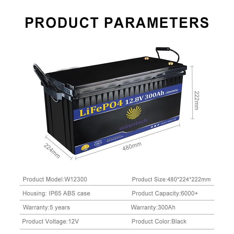 Lifepo4 12v 100ah 200ah 300ah Grade A Battery Deep Cycle 1kwh 2kwh 3kwh ...