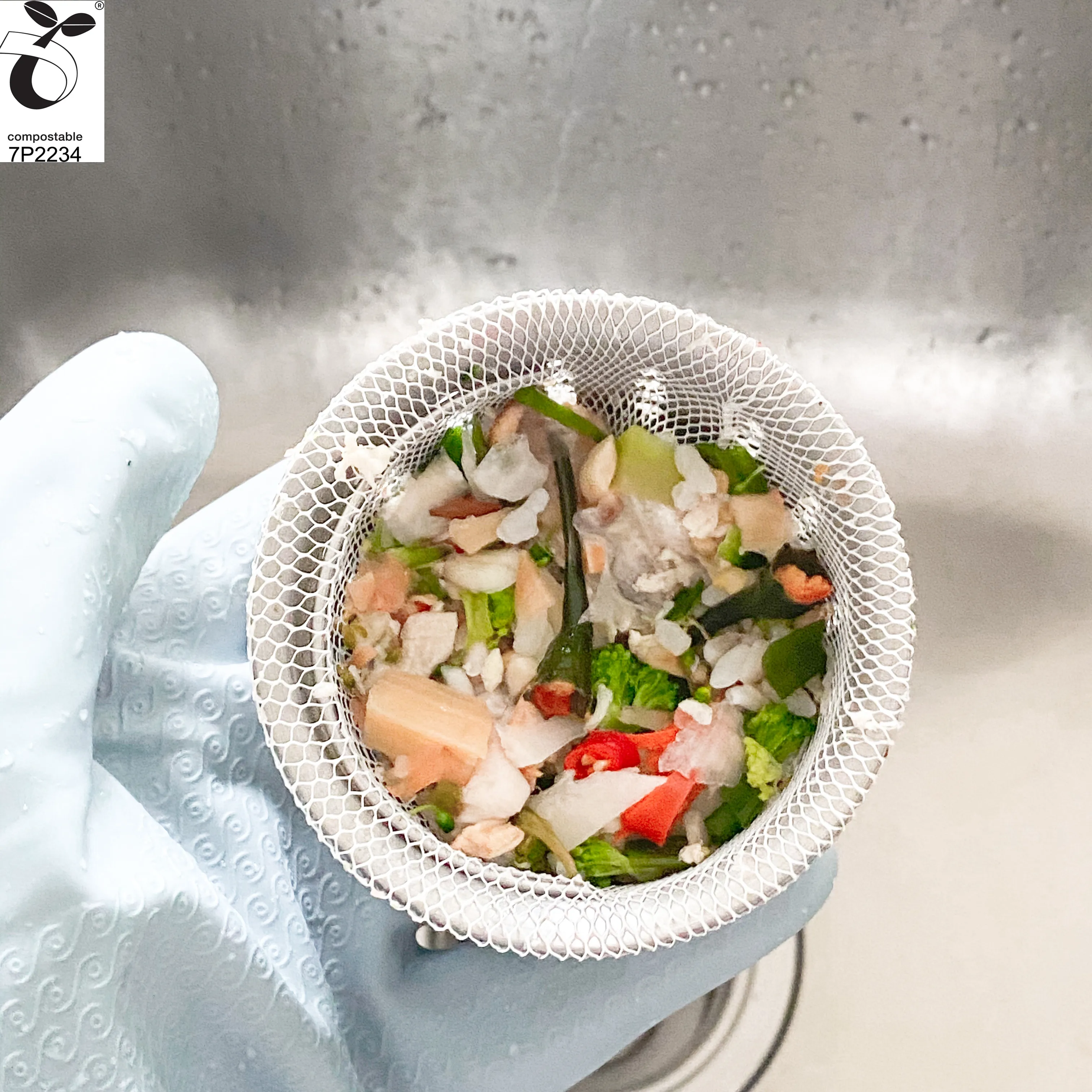 100% totalmente biodegradable DAB-3-26 filtración de malla de drenaje de  fregadero compostable bolsa de red de almidón de maíz filtro fregadero  corte