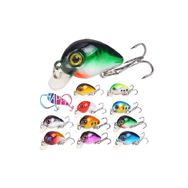 10colors 3cm/1.6g Mini Crank Fishing Lures Floating Artificial Hard Bait Japan Bass Pike Fishing Tackle Wobblers Pesca Crankbait