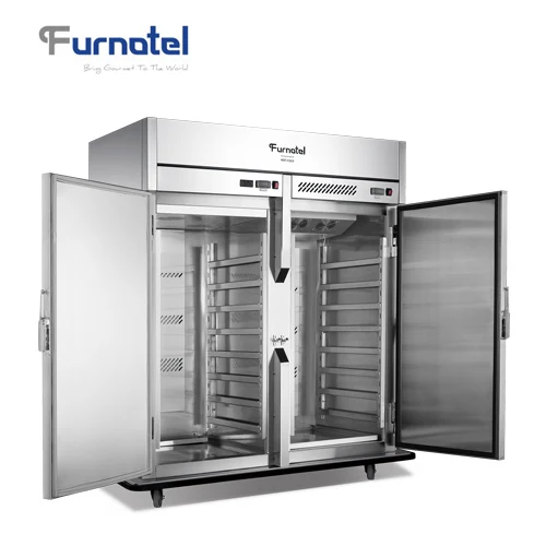 Double Temperature Hot and Cold Mobile Food Warmer Holding Cabinet Food Trolley for School and Hospital