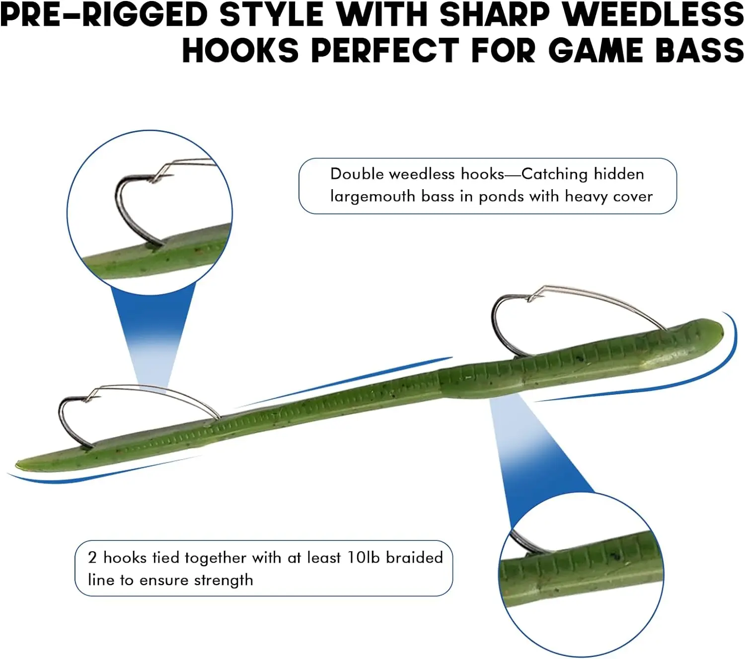 Different Bass Worm Rigs Different Worm Rigs Double Hook Worm Rig